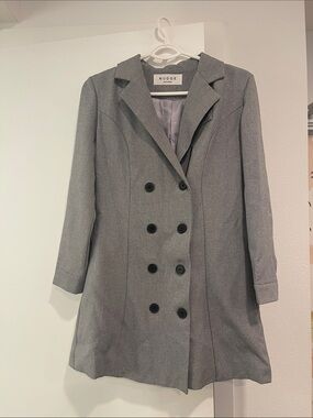 Women's Double-Breasted Gray Blazer Dress
